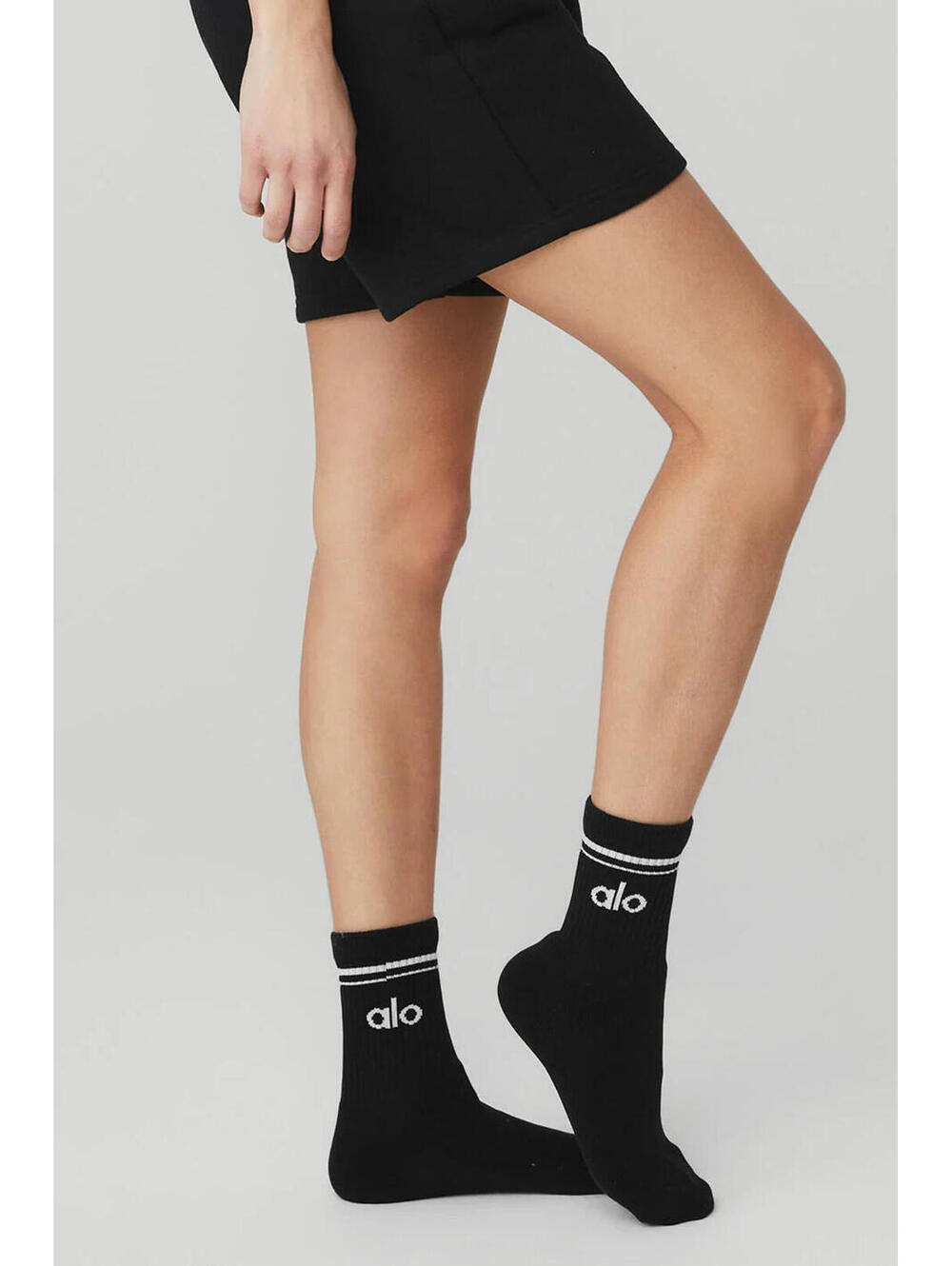 ALO YOGA Throwback Socks Size Medium Black/White Authentic New Unisex